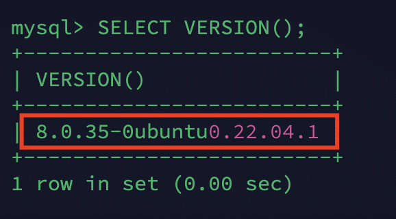 mysql select version