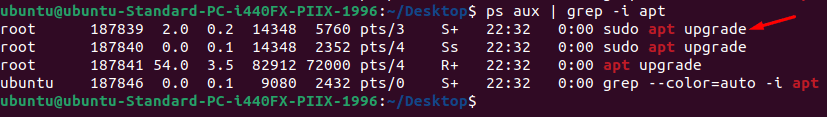 ps aux grep -ipt
