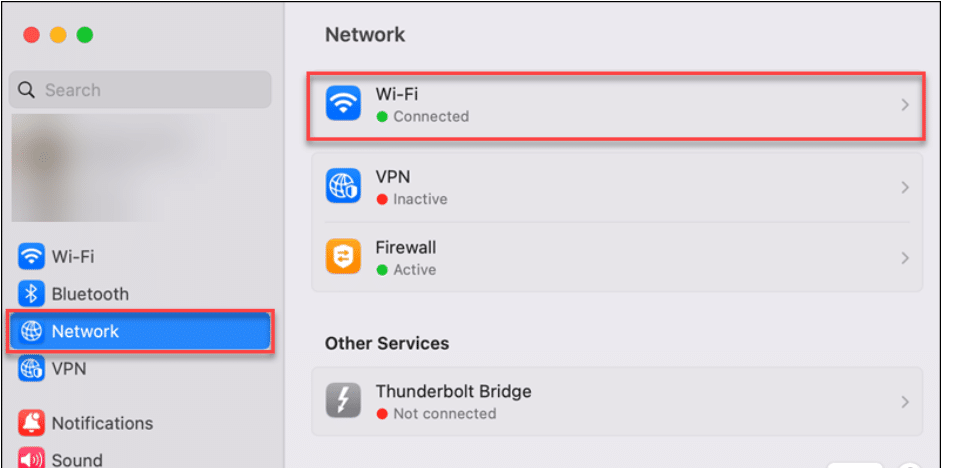 select network connection