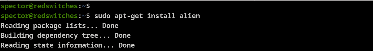 sudo apt get install alien