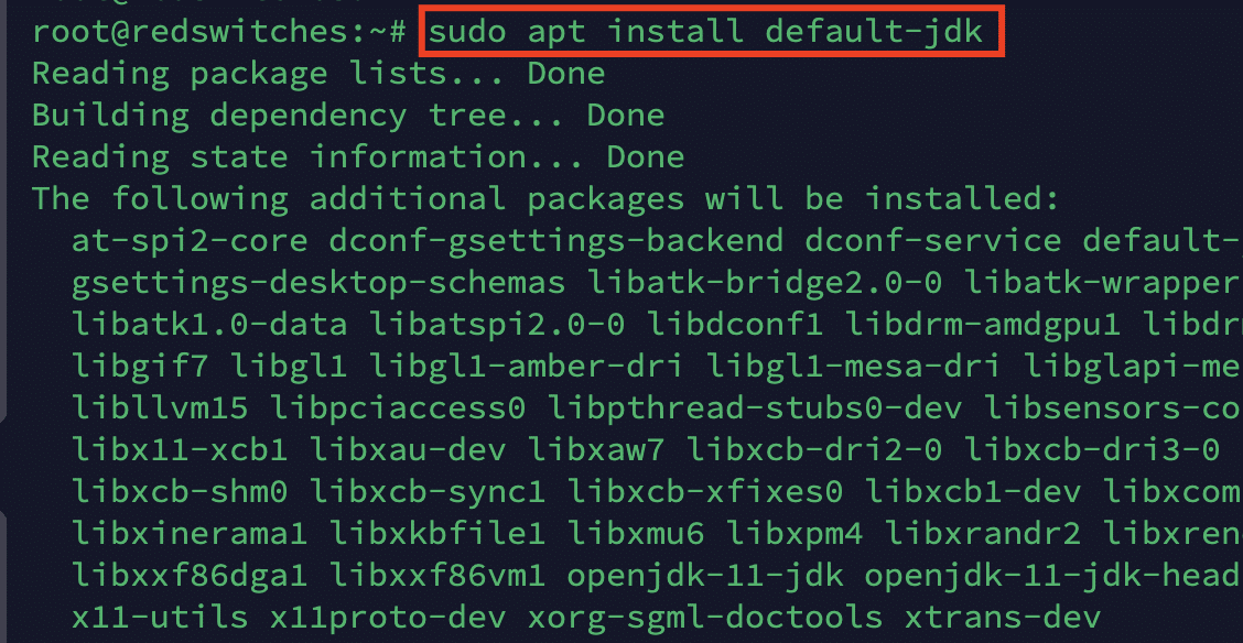 sudo apt install default jdk