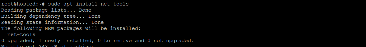 sudo apt install net-tools