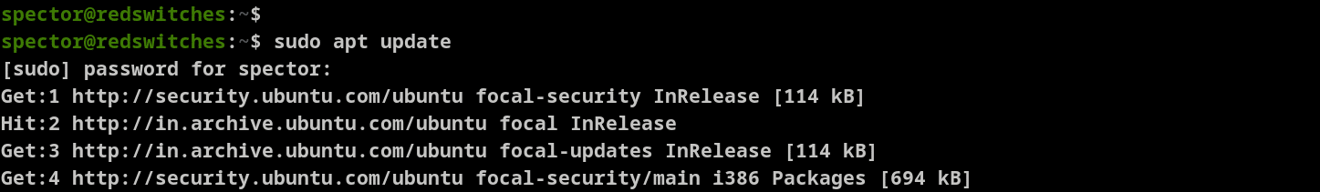 sudo apt update