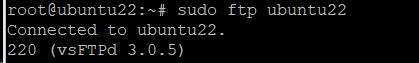 sudo ftp ubuntu22
