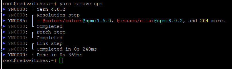 yarn remove npm