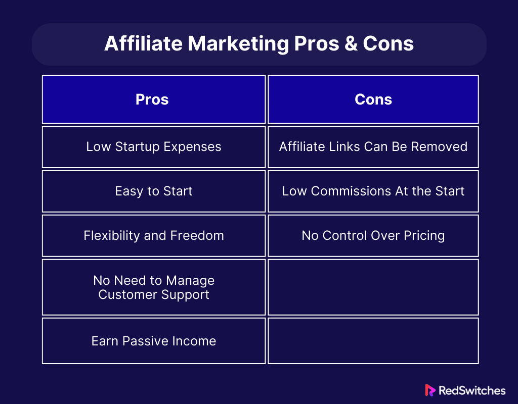 Affiliate Marketing Pros and Cons 