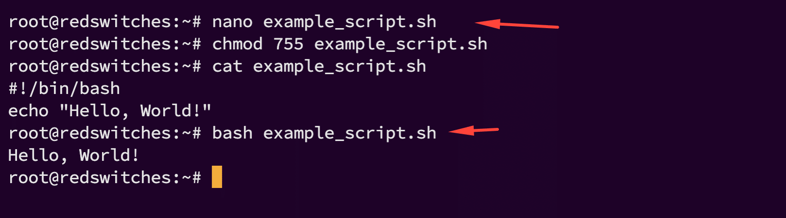 Directly Run Bash Script using bash