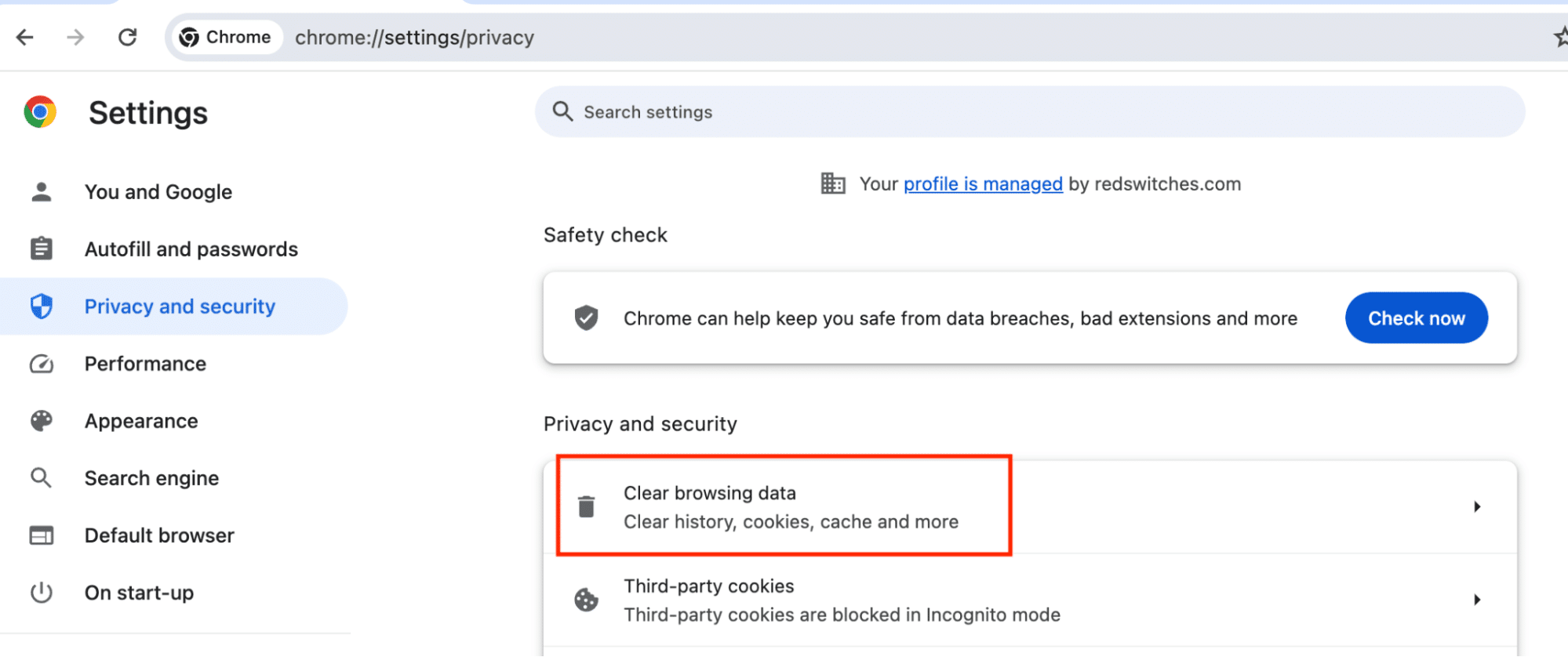 clear browsing data from chrome