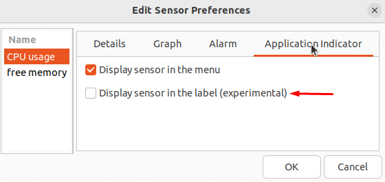 edit sensor preferences