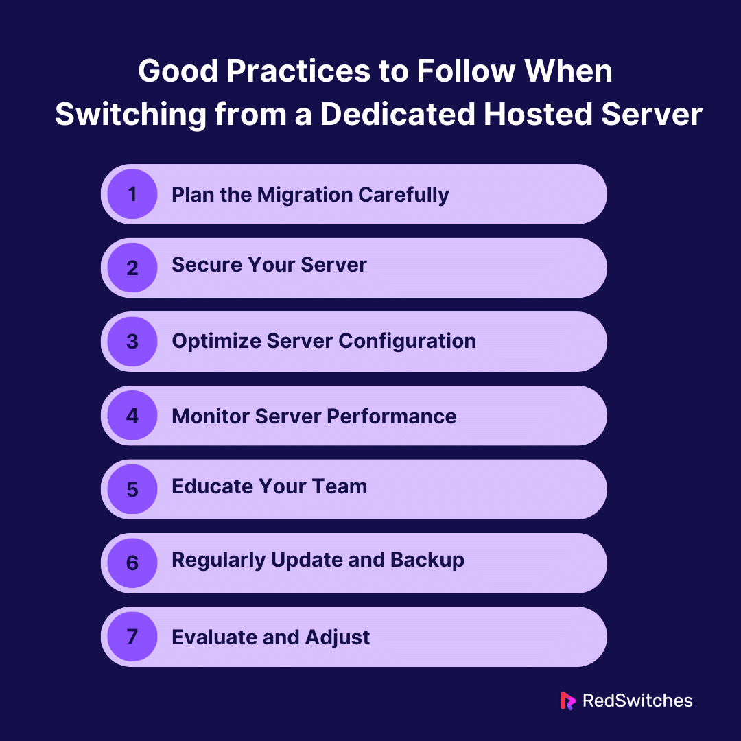 Good Practices to Follow When Switching from a Dedicated Hosted Server 