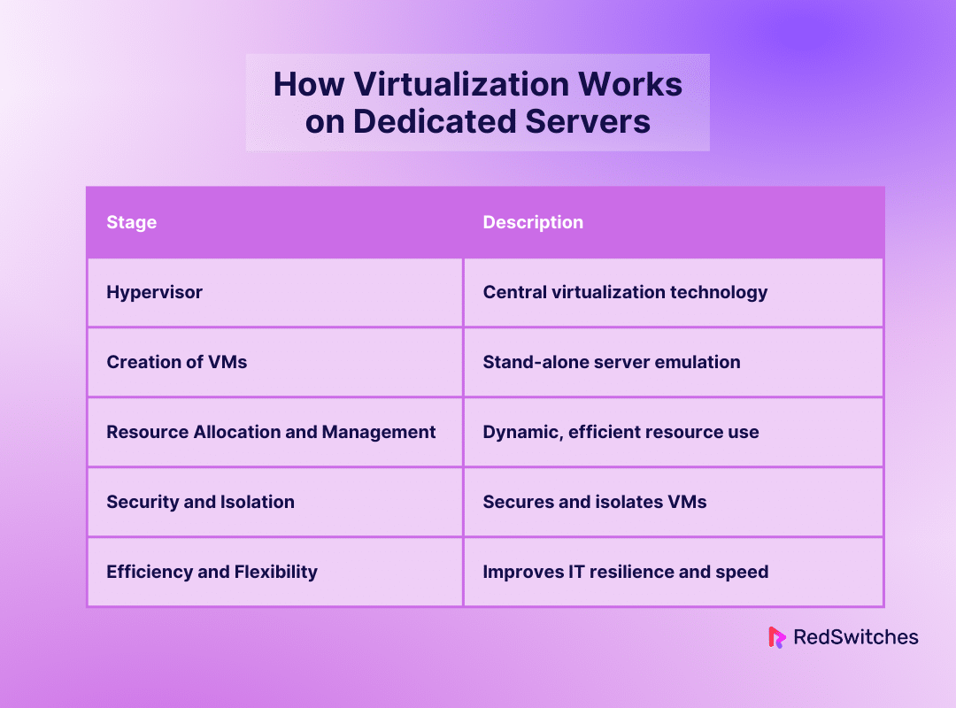 How virtualization works on dedicated server