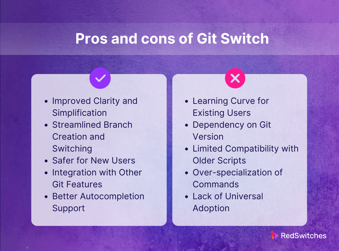Pros and Cons of Git Switch