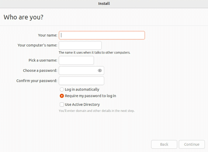 personal details setting