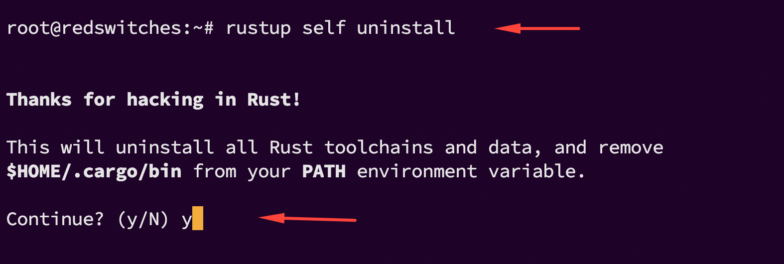 rustup self uninstall