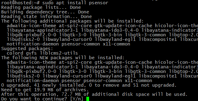 sudo apt install psensor