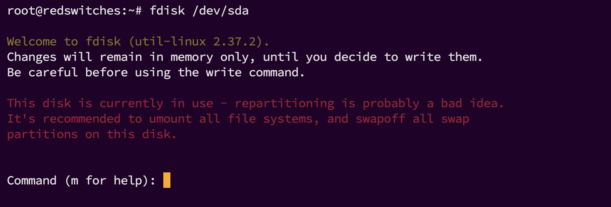 sudo fdisk