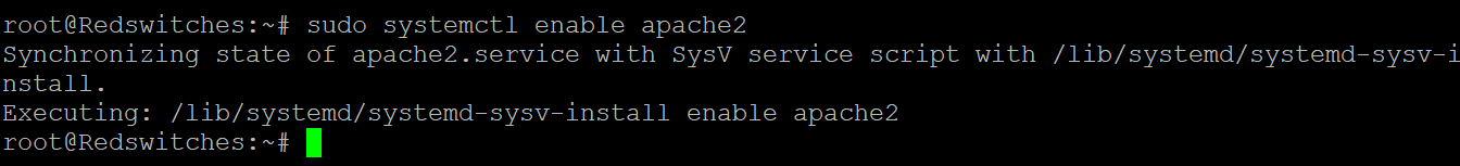 sudo systemctl enable apache2