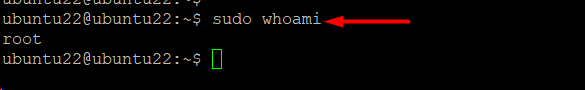 sudo whoami 1