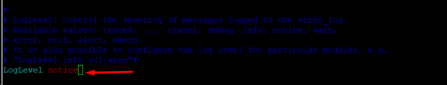 LogLevel notice