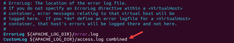 custom log access log combined