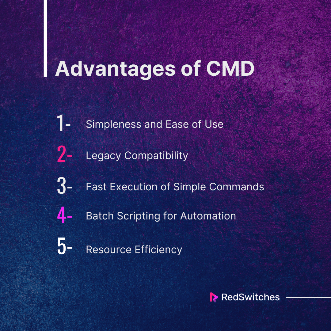 Advantages of CMD