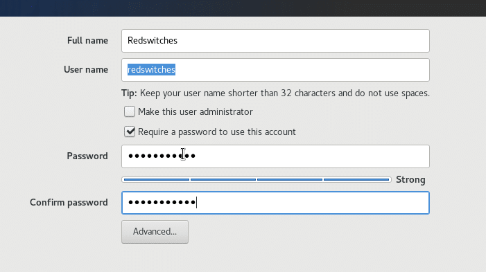 required password check to use the account