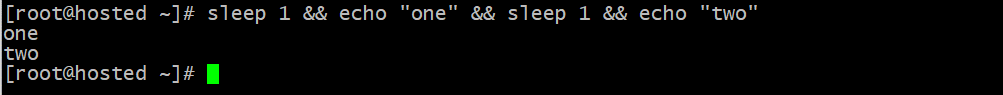 sleep 1 echo one sleep 1 echo two