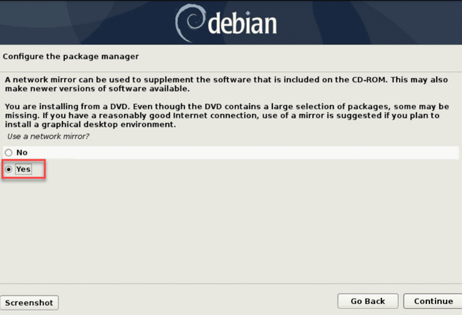 configure the package manager