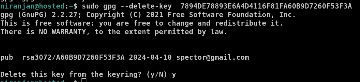 gpg --delete-key [Key ID]