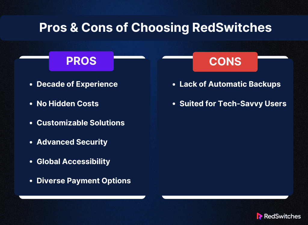 Pros & Cons of Choosing RedSwitches
