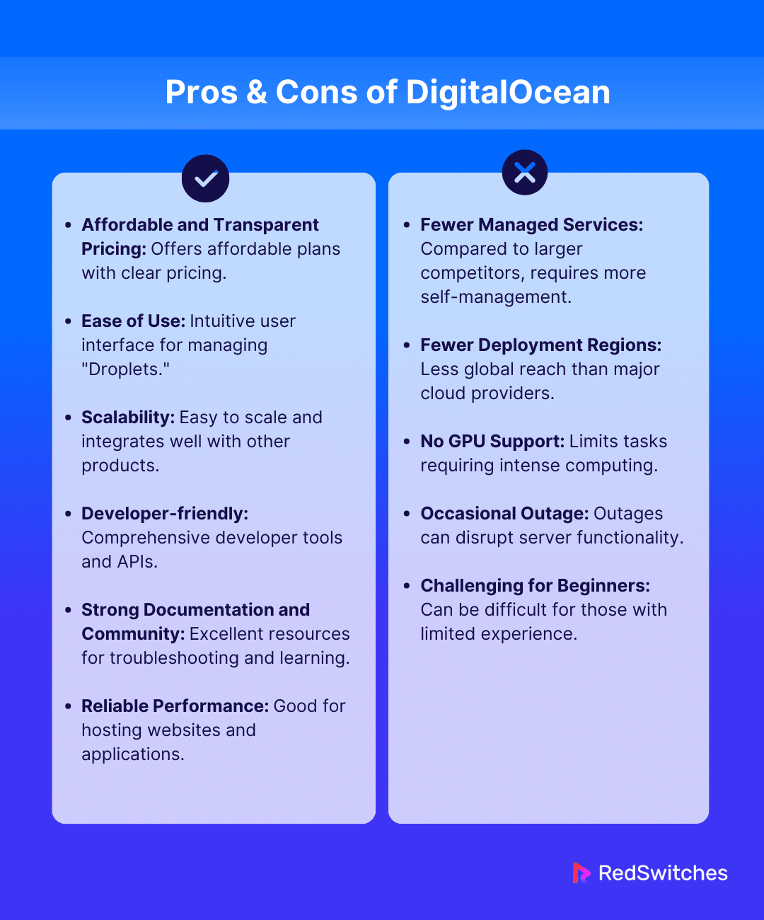 Pros & Cons of DigitalOcean