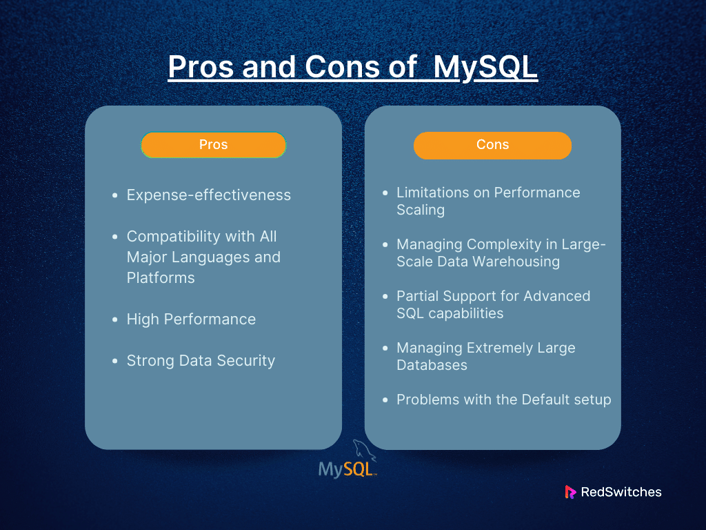 Pros & Cons of MySQL