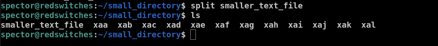 split smaller_text_file