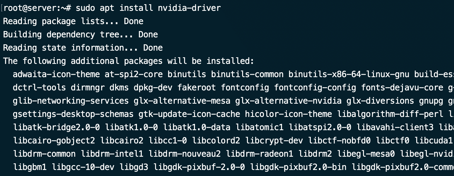 sudo apt install nvidia-driver 2