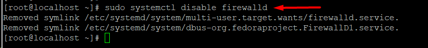 sudo systemctl disable firewalld