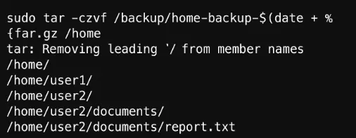 sudo tar czvf
